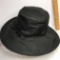 Vintage Black Hat w/Velvet Bow - Made in Japan