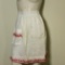 Vintage White Apron with Red Trim & Pocket