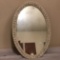 Vintage Oval Mirror w/White Carved Frame