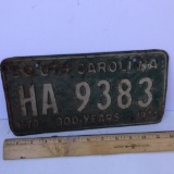 1970 South Carolina License Plate
