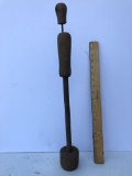 Antique Cast Iron Tool w/Wooden Handle