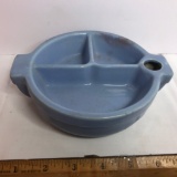 Vintage Blue Pottery Divided Baby Dish