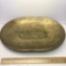 Large Oblong Footed Decorative Gold Bowl