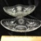 Set of 3 Oblong Pressed Glass Bowls