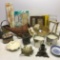 Large Lot of Misc Collectibles, Candles, Plate Hangers, Dishes & More!