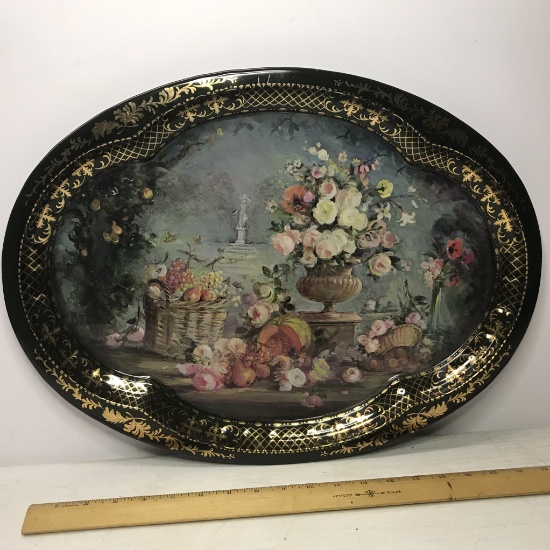 Pretty Large Chatsworth, Derbyshire "Autumn" Metal Tray - Made in England