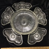 6 Pc. Lot of Glass Relish Dishes