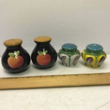 Pair of Pottery Salt & Pepper Shakers