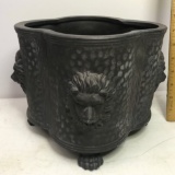 Cool Ceramic Planter w/Lion Heads & Feet