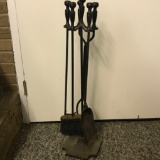 Vintage Cast Iron Fireplace Tools Set