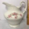 Beautiful Antique Floral Pitcher by Edwin M. Knowles China Co.  Semi Vitreous