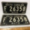 Pair of 1968 South Carolina License Plates
