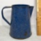 Vintage Blue Granite Ware Pitcher