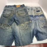 4 Pairs of Vintage Levis & Wranglers Cut -Offs