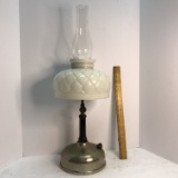 Antique Oil Lamp w/Milk Glass Shade