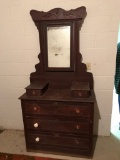 Antique Wooden Dresser w/Mirror