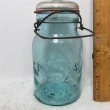Vintage Blue Atlas E-Z Seal Mason Jar w/Lid