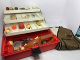 Vintage Fishing Tackle Box w/Accessories