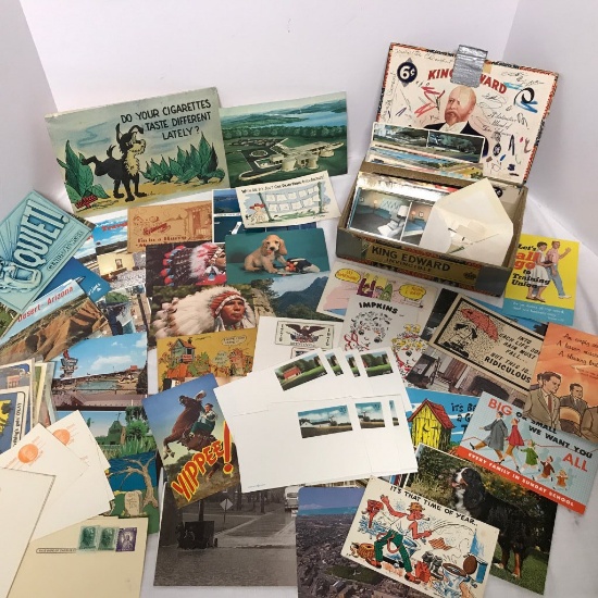 Huge Lot of Vintage Postcards - First Day Issued Stamped Postcards & Misc Stamps