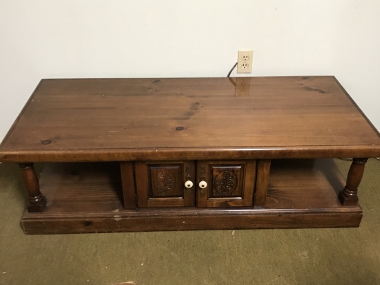 Wooden Coffee Table w/Lower Cabinet