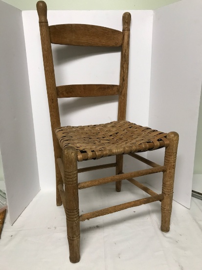 Vintage Wood Chair w/Woven Seat