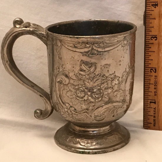Antique Heavy Embossed Cup by Corbell & Co. England
