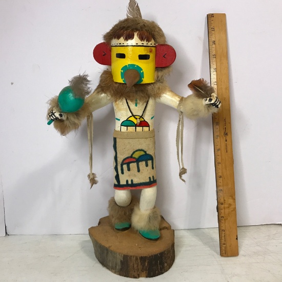 Vintage Wooden Hand Made & Carved Native American Indian Kachina Doll "Spotted Corn"