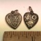 Pair of Vintage Sterling Silver Heart Pendant & Locket