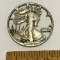 1941 Walking Liberty Silver Half Dollar Cut Out Pendant