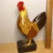 Hand Painted Wooden Carved Rooster Figure