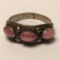 Vintage Sterling Silver Ring with Pink Stones