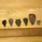 Lot of 6 Old Dug Arrowheads