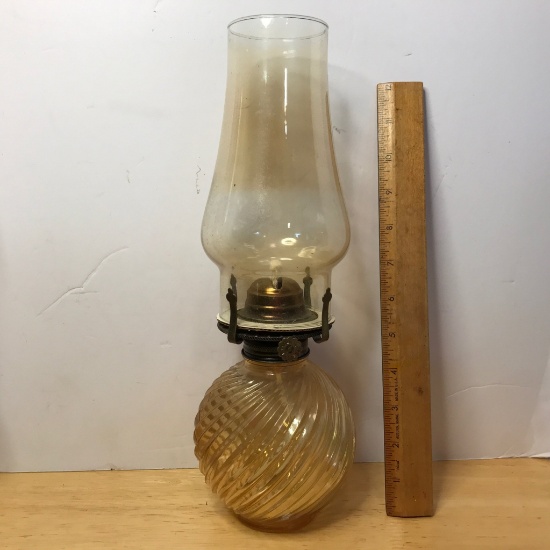 Iridescent Glass Oil Lamp