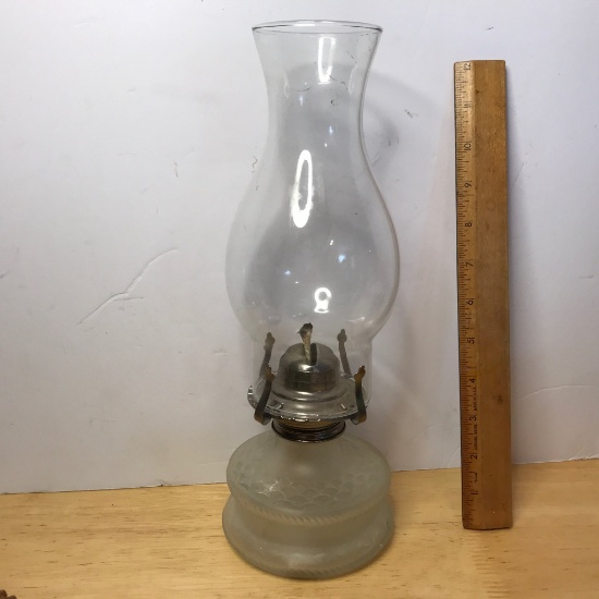 Oil Lamp with Frosted Glass Base