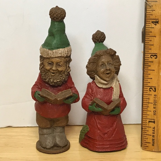 Pair of Vintage Tom Clark Caroling Couple Gnomes