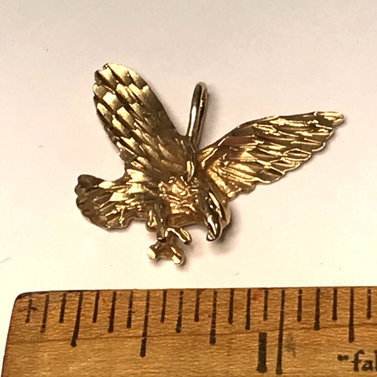 14K Gold Eagle Pendant