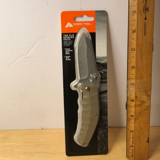 Ozark Trail Tan Flip Opening Knife