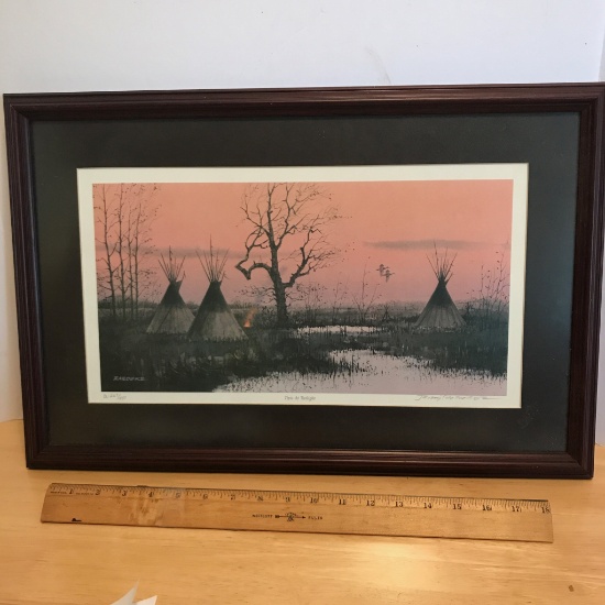 Framed & Matted "Tipis At Twilight" Signed & Numbered Print