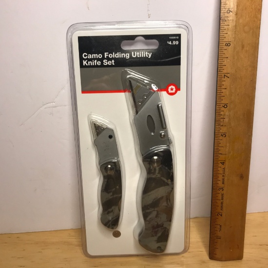 Camo Folding Utility Knife Set