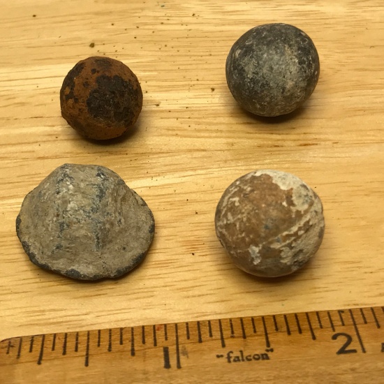 Lot of 4 Civil War Musket Balls