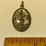 Sterling Silver Pendant with Man Holding Eagle