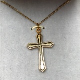 14K Gold Filled Cross Necklace in Box