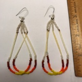 Pair of Vintage Hand Made Beaded Native American Earrings