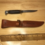 Vintage Henley & Co. Germany Skinning Knife w/Leather Sheath