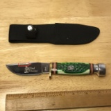 Green Stag Fixed Blade Steel Warrior Knife w/Sheath