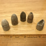 Lot of 5 Civil War Lead Dug Bullets