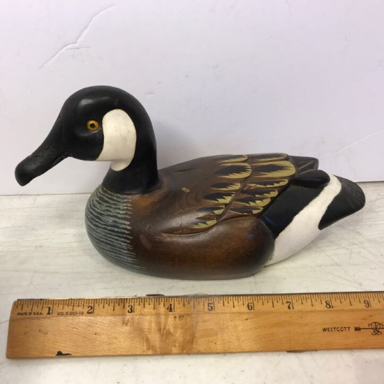 Wooden Hand Painted Goose Figurine