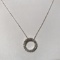 Sterling Silver Round Pendant with Clear Stones on 18