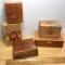 Lot of 5 Vintage Wooden Cigar Boxes