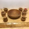 Lot of Souvenir Wooden Miniatures with Wooden Bowl